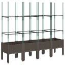 Plantekasse med espalier brun 160x40x142,5 cm PP