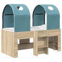  Seng med Tunnel 4 pcs Sonoma og Lys Blå Konstruert tre