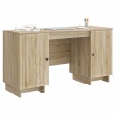 vidaXL Skrivebord Sonoma eik Konstruert tre 142,5 x 50 x 75 cm