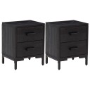 vidaXL Nattbord 2 stk svart 36x30x45 cm heltre furu