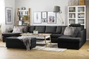 Crazy 6 seters Høyrevendt U formet XX Large Sofa med Divan og Sjeselong i Stoff   Antrasitt