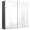 vidaXL LED-speilskap til bad grå 62x14x60 cm