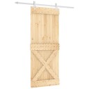  Skyvedør Naturlig og Hvit 85 x 210 cm Massiv Furu Tre