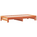  Uttrekkbar dagseng voksbrun 90x200 cm heltre furu 8721012362192