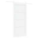 vidaXL Skyvedør med Hardware Sett Hvit 93x202 cm Massivt Tre Furu