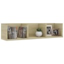 vidaXL Veggmontert CD-hylle sonoma eik 75x18x18 cm sponplate