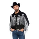 Cowboyjakke med Frynser Svart Herre - Small/Medium