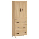  Highboard sonoma eik 69,5x34x180 cm konstruert tre