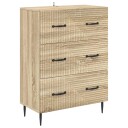 vidaXL Skuffeskap Sonoma eik 66 x 34,5 x 89,5 cm Konstruert tre