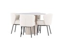 Olivia Spisegruppe 110 cm Rund med 4 Agnes stoler   Beige/Hvit