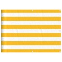 vidaXL Balkongskjerm gul og hvit stripete 75x1000 cm