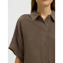 Selected Slfviva Ss Cropped Sun Shirt Noos Brown 40