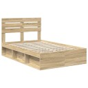  Sengestamme med hodegjerde Sonoma eik 135 x 190 cm Massiv furu