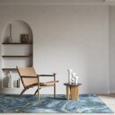 Wilton teppe   Storm blå/gull Størrelse: 200 x 280 cm