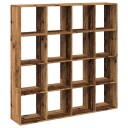 Bokhylle gammelt tre 137,5x29x137,5 cm konstruert tre