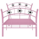 vidaXL Sengeramme med fotballdesign rosa metall 90x200 cm