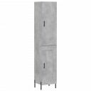 vidaXL Highboard betonggrå 34,5x34x180 cm konstruert tre 8720845485399
