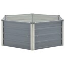 vidaXL Forhøyet hagebed 129x129x46 cm galvanisert stålgrå
