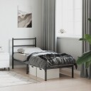 vidaXL Sengeramme i metall med hodegavl svart 80x200 cm 8721012302532