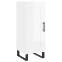 vidaXL Skjenk høyglans hvit 34,5x34x90 cm konstruert tre