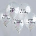 Club Green Hootyballoon Konfettiballonger Happy Birthday Fargeskimrende 5-pakning HBMM1120