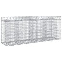 vidaXL Gabion hevet seng 2 stk. 200 x 50 x 80 cm Galvanisert stål Sølv