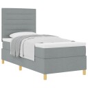  Box Spring Seng med Madrass Lysegrå 80x200 cm Stoff