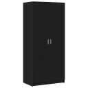  Garderobe Svart Eik 80x51x180 cm Konstruert Tre