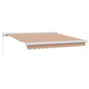  Manuell Uttrukbar Markise med Fargerike Striper 350 x 250 cm