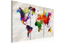 Tavle World Map: Rainbow Madness Ii 120X80 Artgeist sp. z o. o.