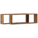Vegghyller 2 stk Gammelt Tre 80x15x26 cm Konstruert Tre