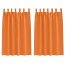  Gardiner med gardiner 2 pcs Lys oransje Polyester