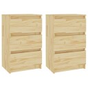 vidaXL Nattbord 2 stk 40x29,5x64 cm heltre furu