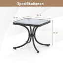 Sidebord med bordplate laget av herdet glass værbestandig balkongbord lite hagebord