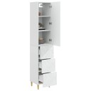vidaXL Skapsett 2 pcs Høgglans hvit 33 x 34,5 x 90 cm Konstruert tre