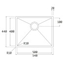 Lavabo Kubus 500 soft kjøkkenvask 54x44 cm, sort krom