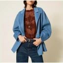 Twinset Dame Frakker Blå XS,
