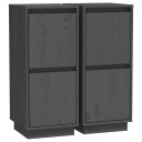 vidaXL Skjenker 2 stk grå 31,5x34x75 cm heltre furu