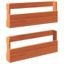  Veggmonterte skohyller 2 stk voksbrun 59x8,5x23,5cm heltre furu 8721012315464