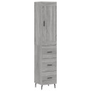 vidaXL Highboard grå sonoma 34,5x34x180 cm konstruert tre 8720845496371