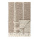 Ullpledd 120x180 cm   Beige pledd med striper   100 % ny ren ull   Istinden Høie of Scandinavia ullteppe