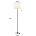 Lindby Benjiro - gulvlampe i tekstil med LED-leselampe