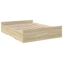  Sengeramme med skuffer sonoma eik 150x200 cm konstruert tre 8721102619410