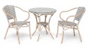 Hillerstorp Select cafébord Beige/vit med glasskiva 63 cm Beige