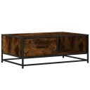  Salongbord røkt eik 90x57x35 cm konstruert tre og metall 8721102838156