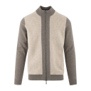 Milton Zip Cardigan Brown XL Two-tone wool knit