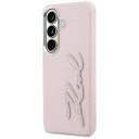 Karl Lagerfeld Rosa Mobildeksel med Metall- og Resinlogo til Samsung Galaxy S26