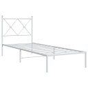  Sengeramme i metall med hodegavl hvit 80x200 cm 8721012374263