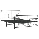  Sengeramme i metall med hode- og fotgavl svart 150x200 cm 8721102646072