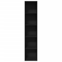 Bokhylle svart 40x30x189 cm konstruert tre
